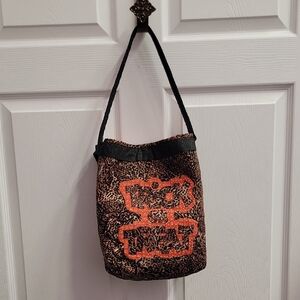 Handmade Animal print halloween trick or treat fabric bag